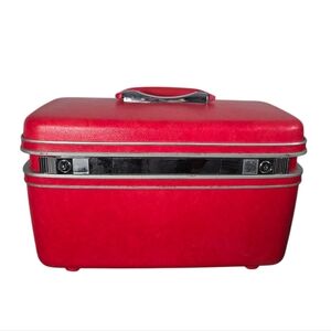Vintage Samsonite Silhouette Train Case Makeup Cosmetic Case Hard Shell Retro